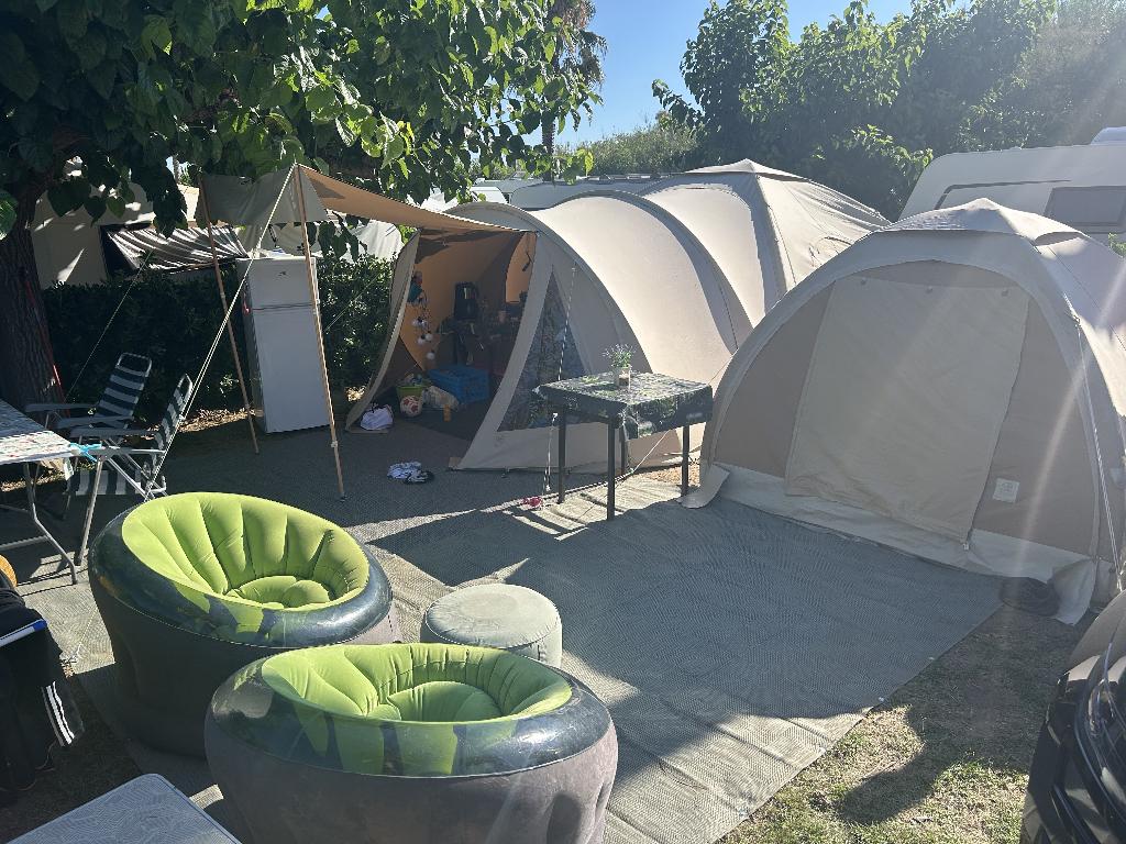 Karsten Family+ 350. Oppomp tent. Incl Koppeltent en luifel, Ophalen, Gebruikt, Tot en met 6