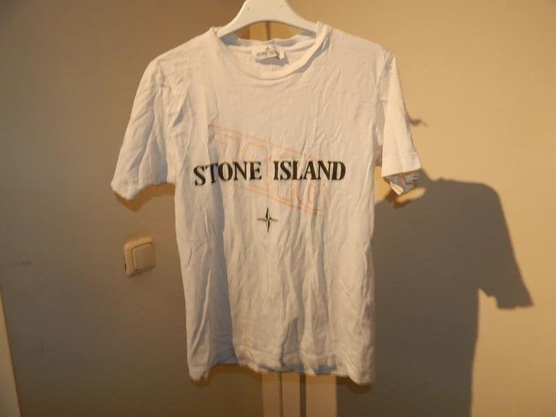 Stone Island wit shirt merk druk voorkant en rug 12Y, Gebruikt, Verzenden, Stone Island, Shirt of Longsleeve
