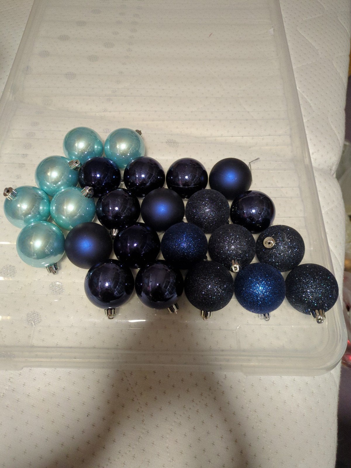 blauwe kunststof kerstballen, Ophalen of Verzenden