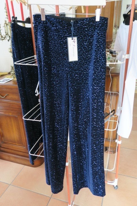 Broek nieuw blauw velours met pailletten Seductive mt 36, Seductive, Blauw, Nieuw, Ophalen of Verzenden
