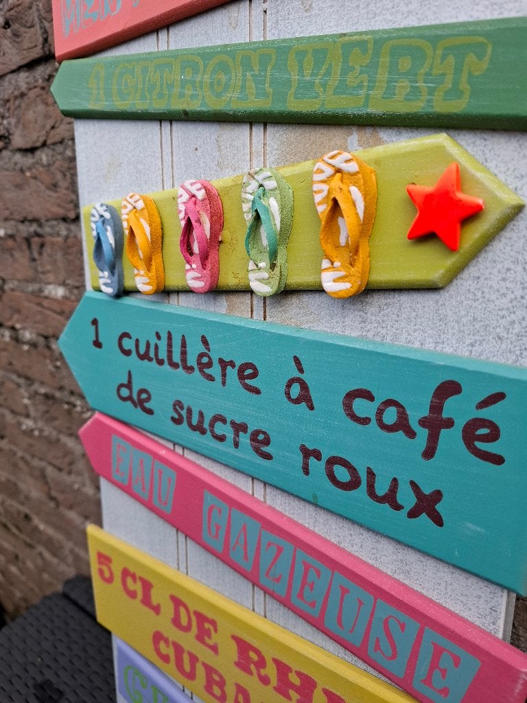 Groot Houten cocktailbord, Verzamelen, Ophalen of Verzenden, Nieuw, Reclamebord