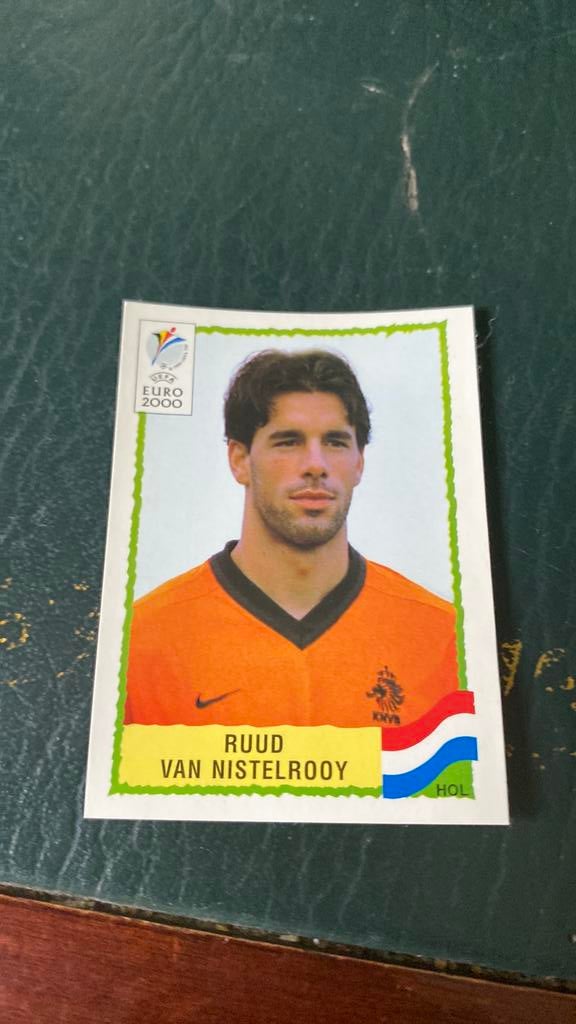 Panini euro 2000 ruud van nistelrooij, Verzamelen, Ophalen of Verzenden, Zo goed als nieuw, Buitenlandse clubs, Poster, Plaatje of Sticker