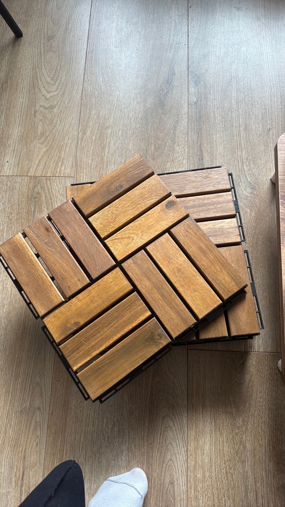 Ikea Runnen balkon tegels 6 stuks, Ophalen, Zo goed als nieuw, Hout