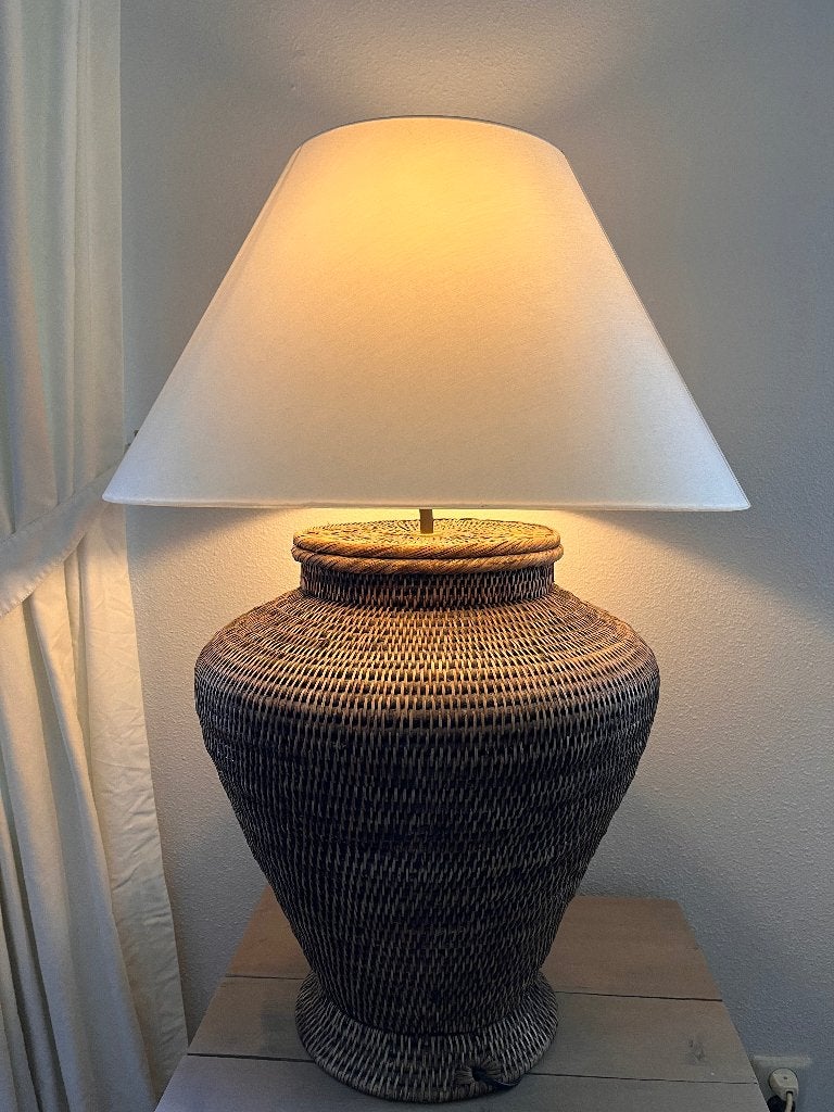 Grote rotan lampen, Ophalen, Zo goed als nieuw, 75 cm of meer