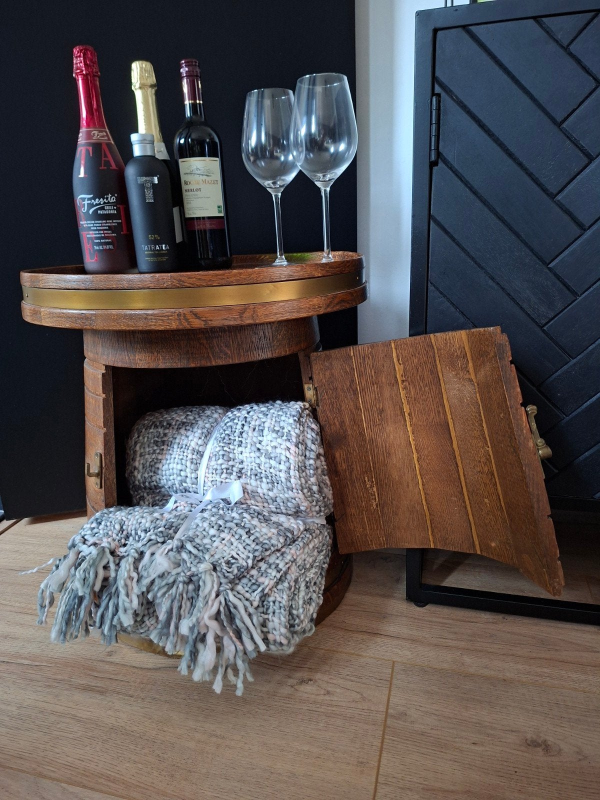 Bar tafeltje van wijnvat, Ophalen, Rond, Minder dan 55 cm