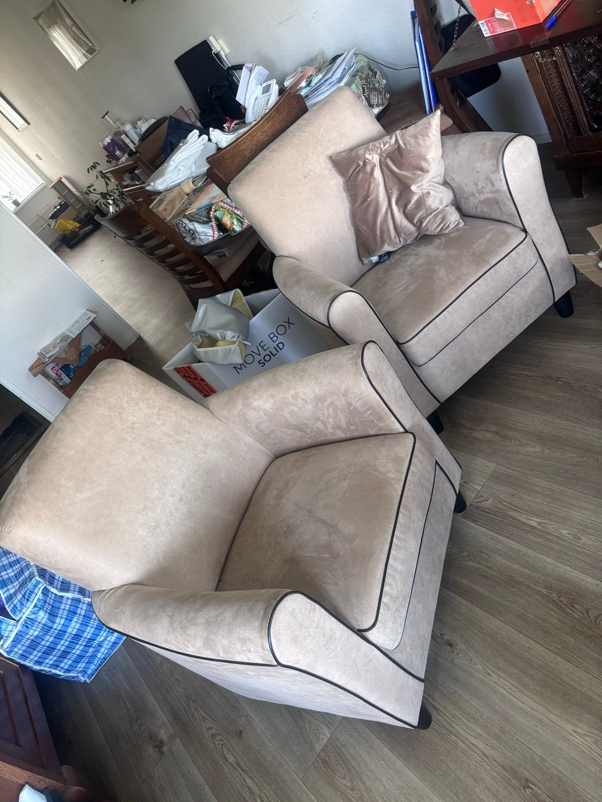 Twee comfortabele fauteuils, Huis en Inrichting, Fauteuils, Ophalen, Zo goed als nieuw, Stof, 75 tot 100 cm