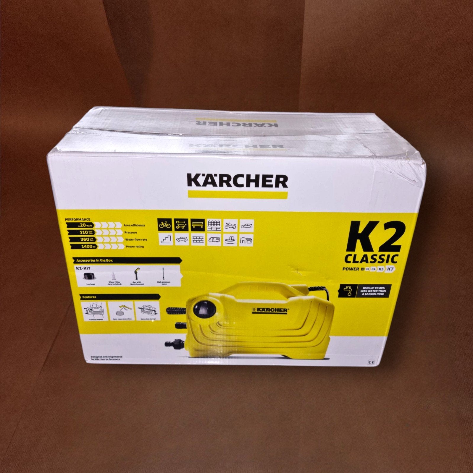 Kärcher K2 Classic Compacte Hogedrukreiniger - 1400W - 110B, Karcher K2, Nieuw, Ophalen of Verzenden, Met regelbare waterdruk
