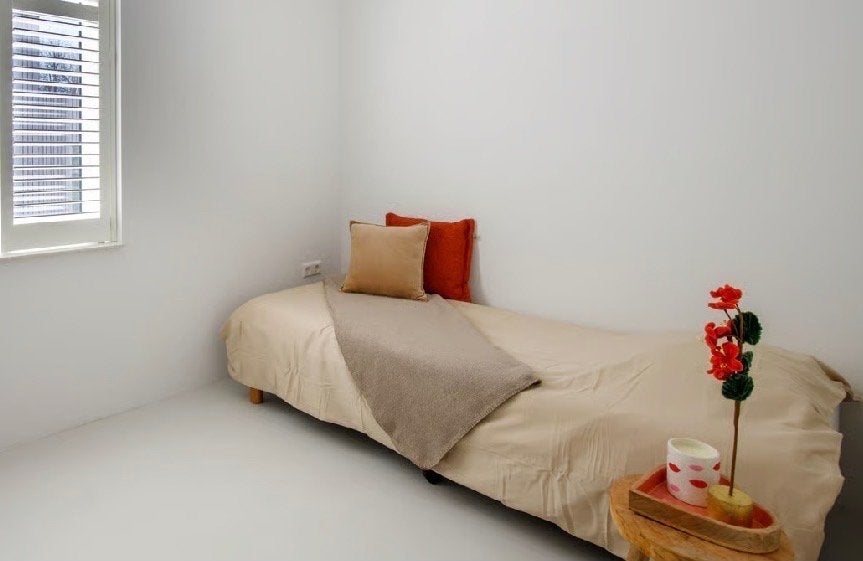 Eenpersoonsbed met matras, 195x87 cm, goede conditie, Ophalen, Gebruikt, Eenpersoons, Overige maten