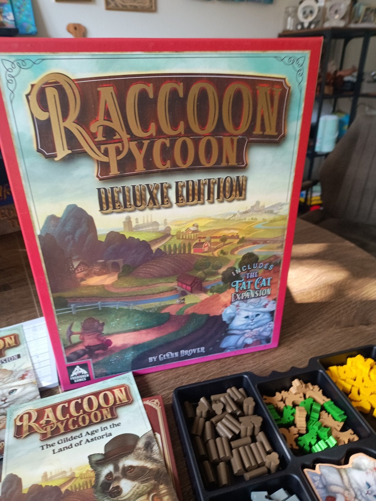Raccoon Tycoon Deluxe Edition + Fat Cat Expansion, Hobby en Vrije tijd, Drie of vier spelers, Ophalen of Verzenden, Zo goed als nieuw