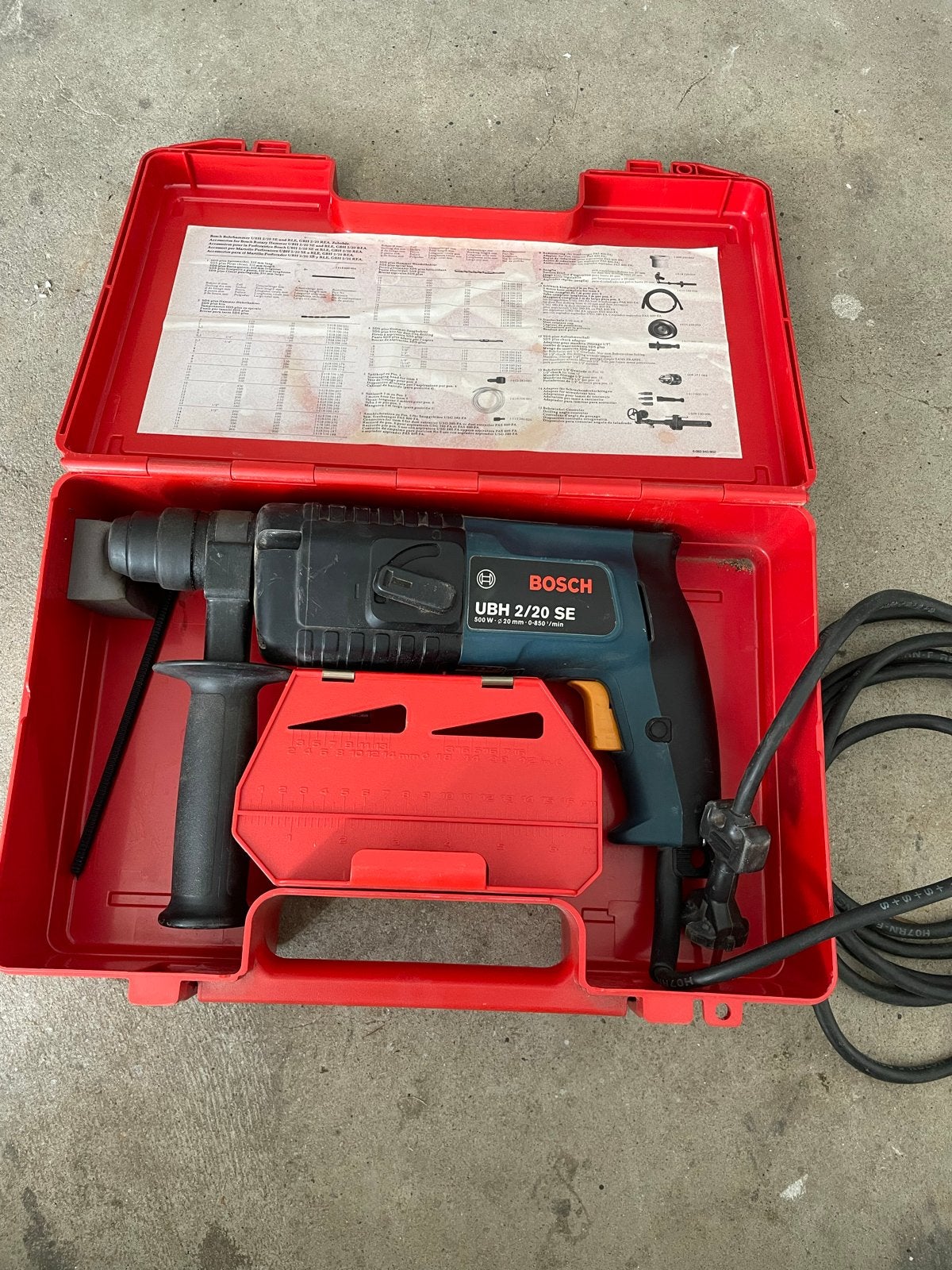 Bosch UBH 2/20 SE Boorhamer in Koffer, Boor- en/of Breekhamer, Ophalen of Verzenden, Klopboormechanisme, Gebruikt
