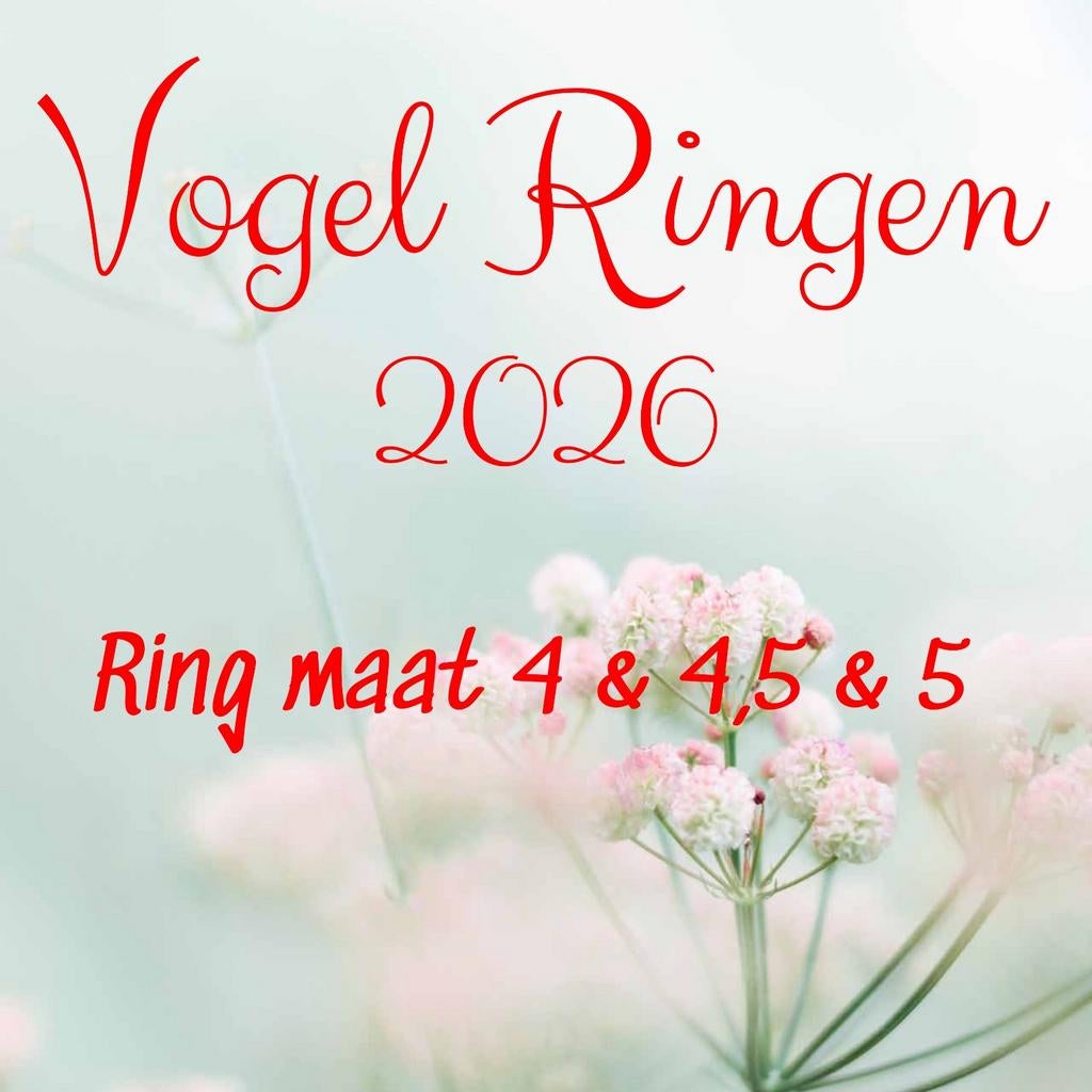 Vogel ringen 2026 maat 4 maat 4,5 maat 5, Ophalen, Nieuw