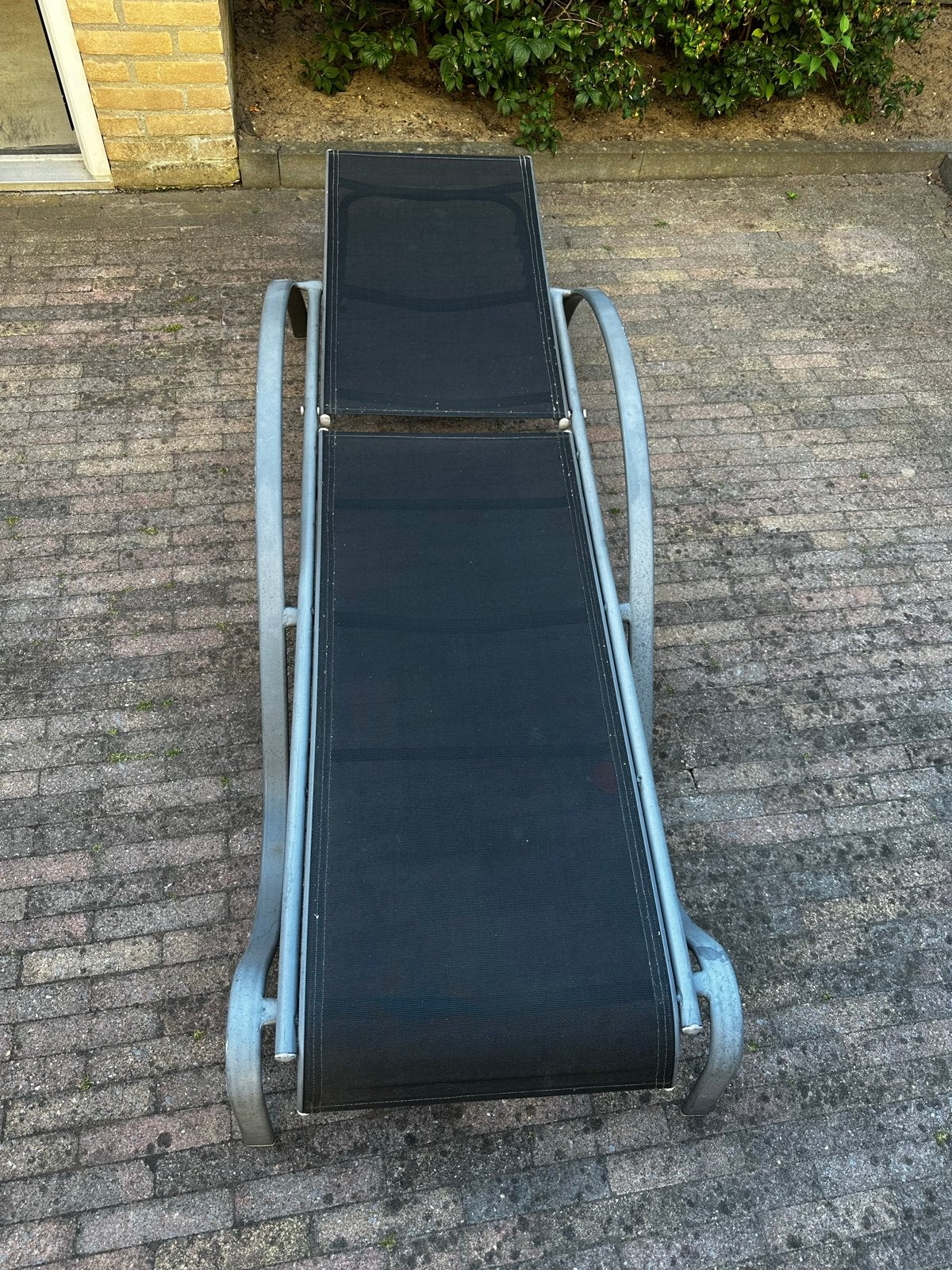 Ligbed met verstelbare rugleuning, Ophalen, Gebruikt, Aluminium, Verstelbaar