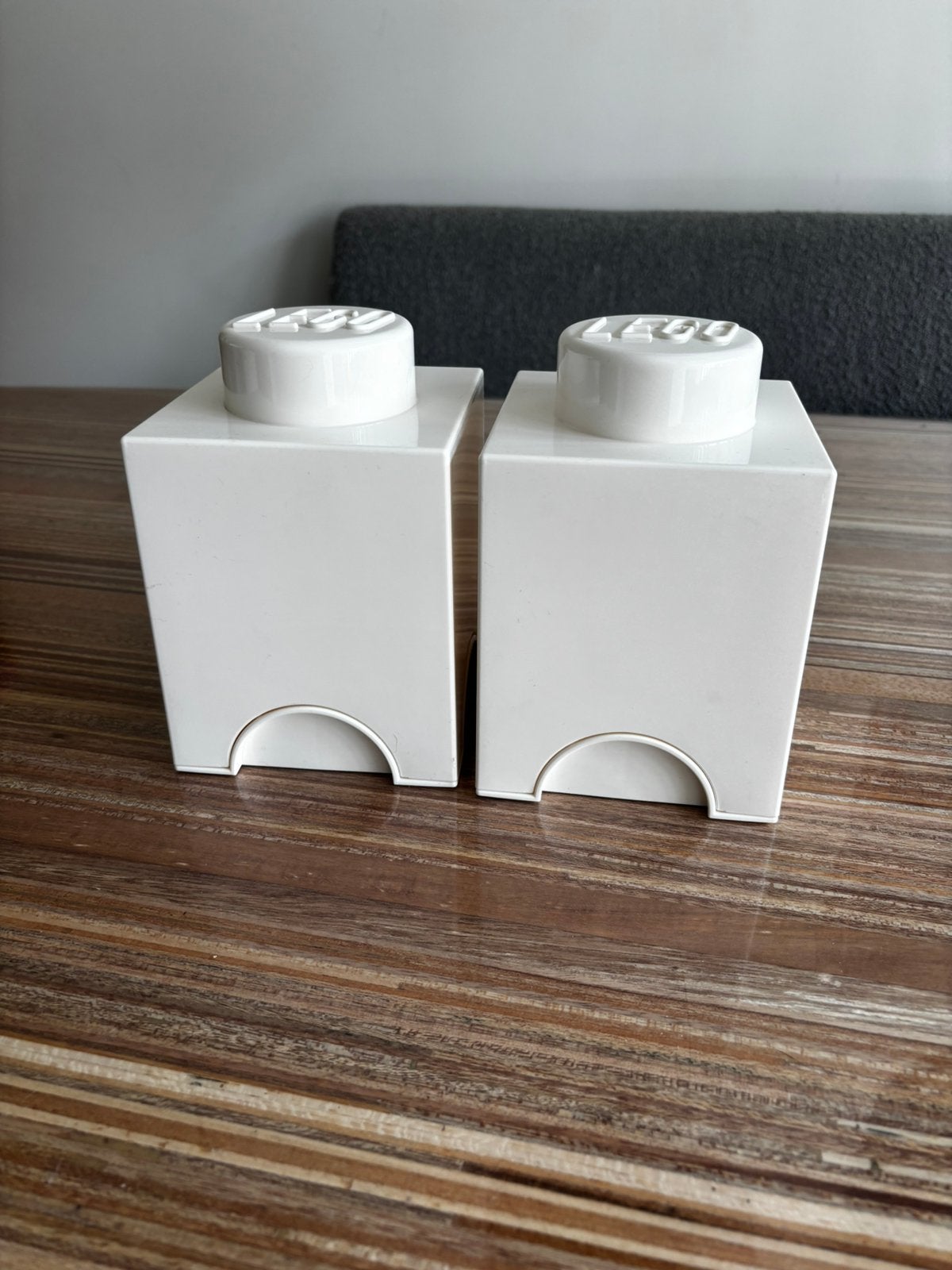 2 witte, vierkante opbergdozen van Lego, Ophalen of Verzenden, Zo goed als nieuw, Overige typen, Lego
