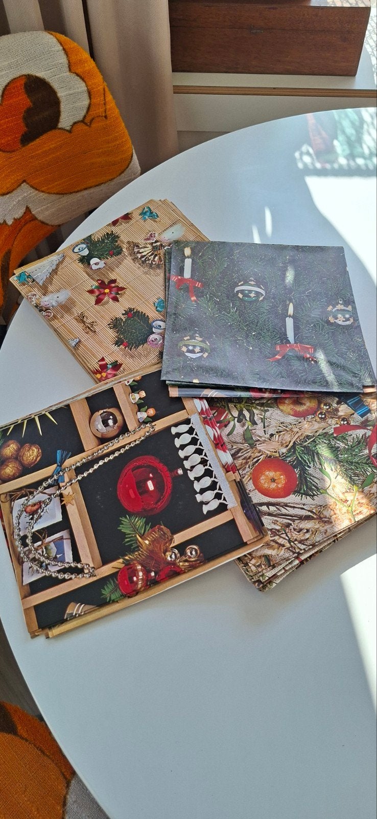 vintage kerst inpakpapier, grote vellen!!, Diversen, Ophalen of Verzenden