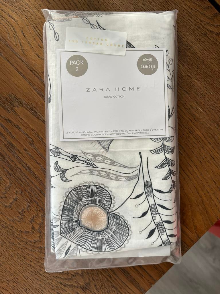 Zara Home kussenslopen, 1 stuk, 60x60 cm, Overige kleuren, Overige maten, Hoeslaken of Sloop, Nieuw