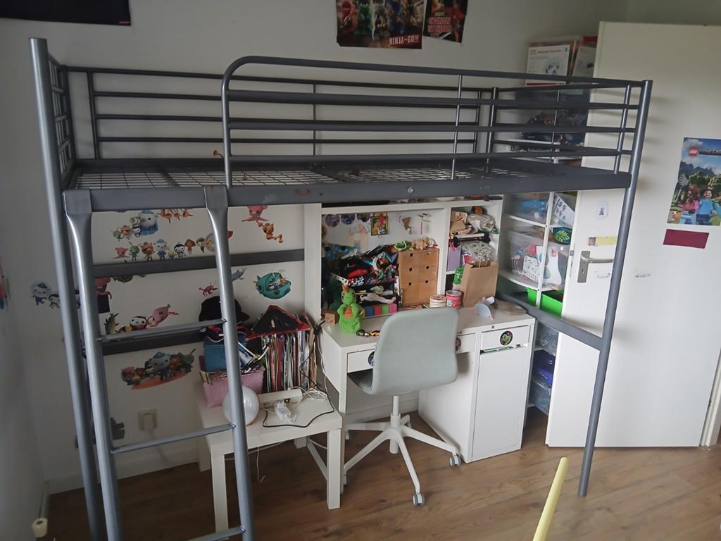 Ikea Svarta hoogslaper grijs, Ophalen, Gebruikt, Eenpersoons, 160 tot 180 cm