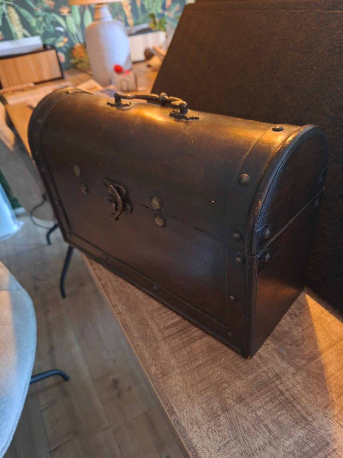 leuke houten koffer, afm 36 lang, 14 cm breed en 23 cm hoog, Huis en Inrichting, Woonaccessoires | Kisten, Ophalen of Verzenden