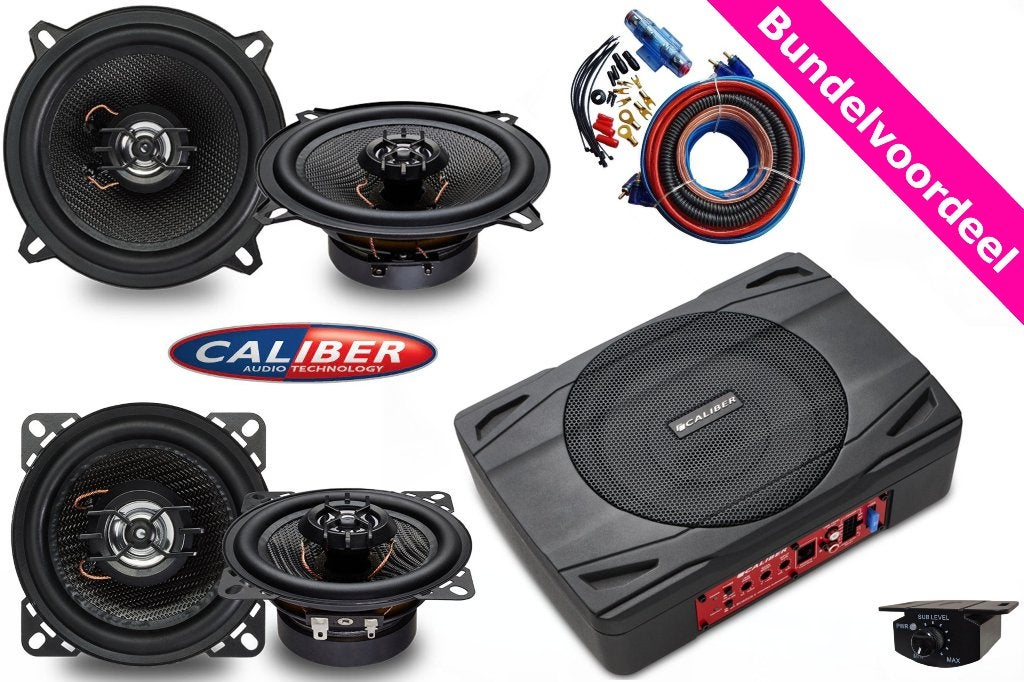 Caliber Underseat Subwoofer + 4 Luidsprekers + Kabelset !!!, ., Nieuw, Ophalen of Verzenden, .