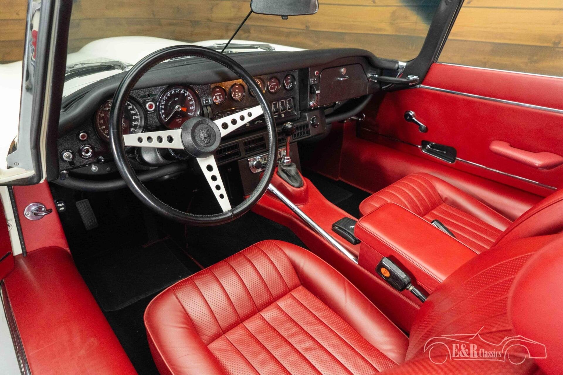 Jaguar E-Type Series 3 Cabriolet | 1974, Auto's, Achterwielaandrijving, Wit, Leder, Handgeschakeld
