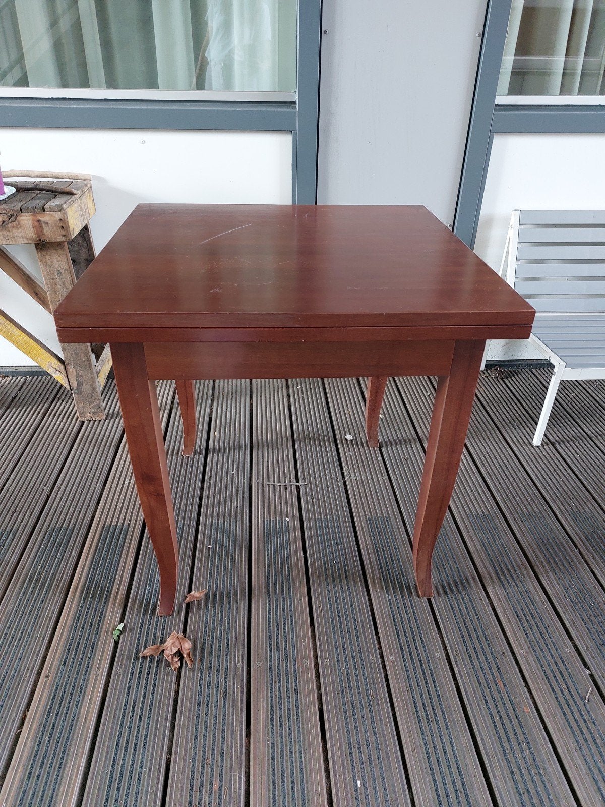 Uitschuifbare eettafel 80x80cm tot 160x160cm, Huis en Inrichting, Tafels | Eettafels, Ophalen, Gebruikt, 50 tot 100 cm, Vierkant