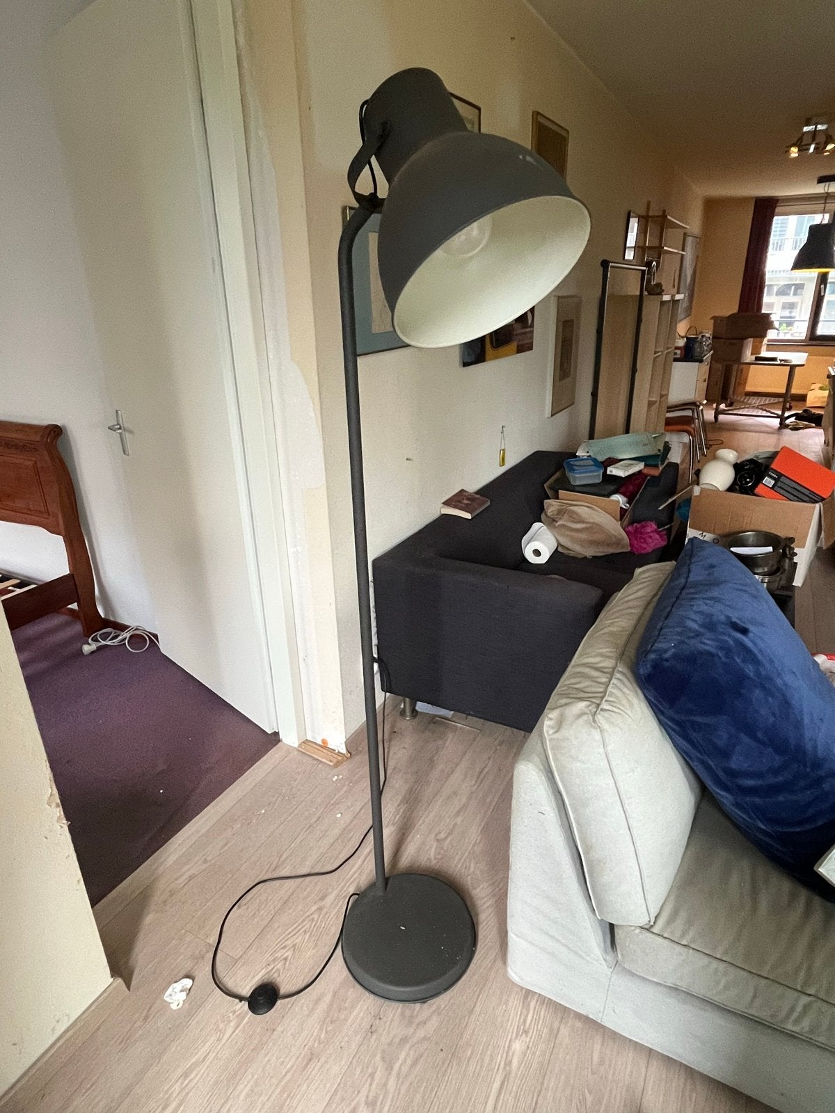 IKEA Staande Lamp - Mat Grijs, Warm Licht, Ophalen, Gebruikt, Metaal, 150 tot 200 cm