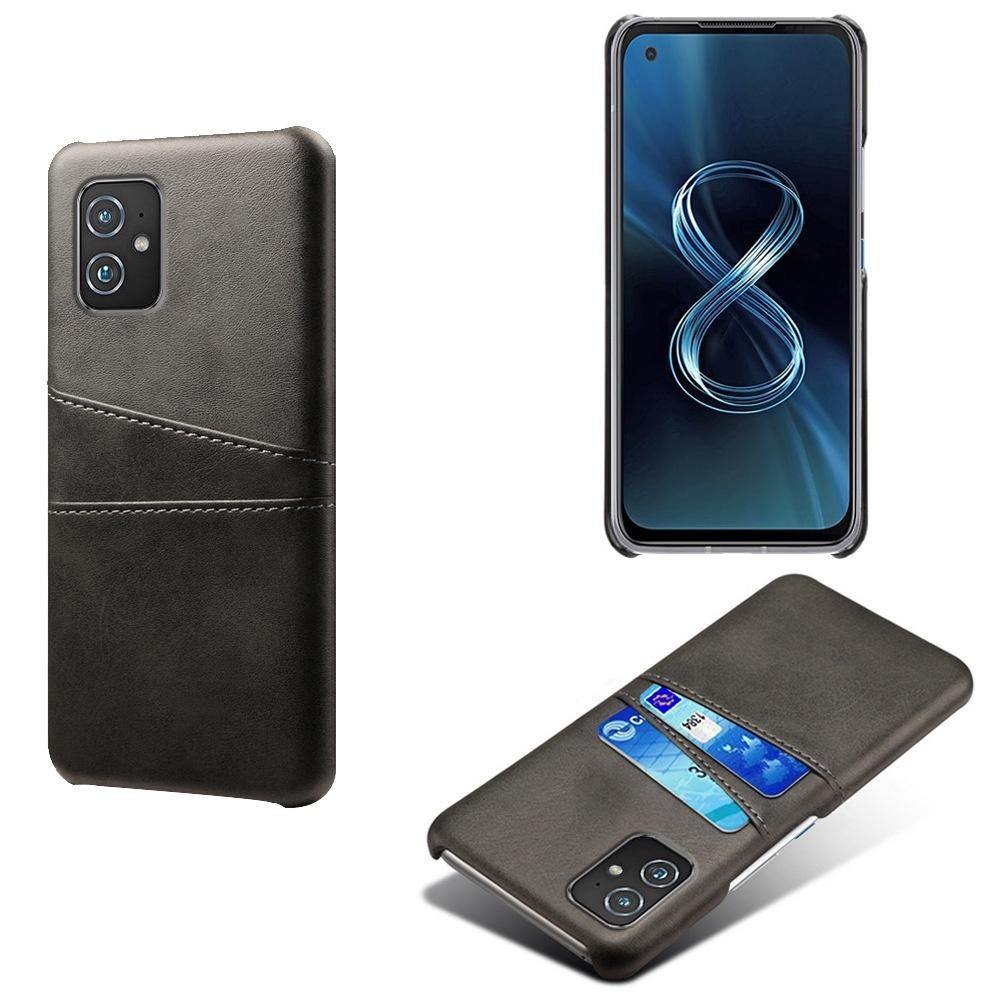 Backcover met Opbergvakjes voor Asus Zenfone 8 _ Zwart, Verzenden, Nieuw, Frontje of Cover