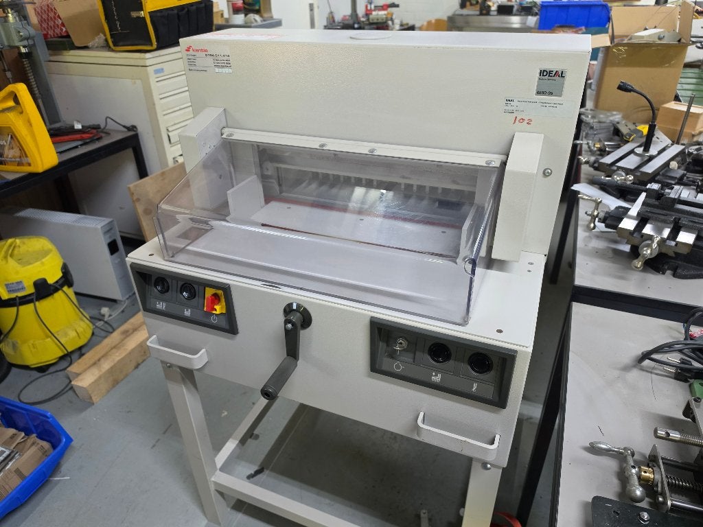Papiersnijmachine Ideal 4850-95 elektrisch, Ophalen, Gebruikt, Ideal papiersnijmachines, Ideal papiersnijmachines