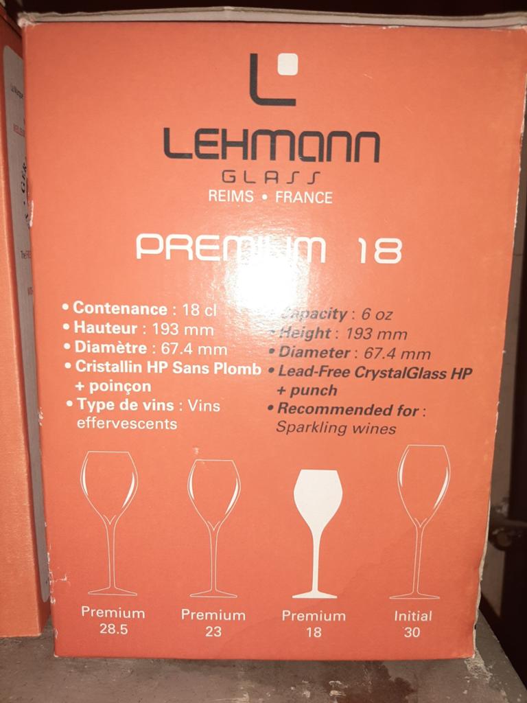 5 dozen originele Lehmann Glass Premium 18 champagneglazen /, Glas of Glazen, Ophalen of Verzenden, Overige stijlen, Glas