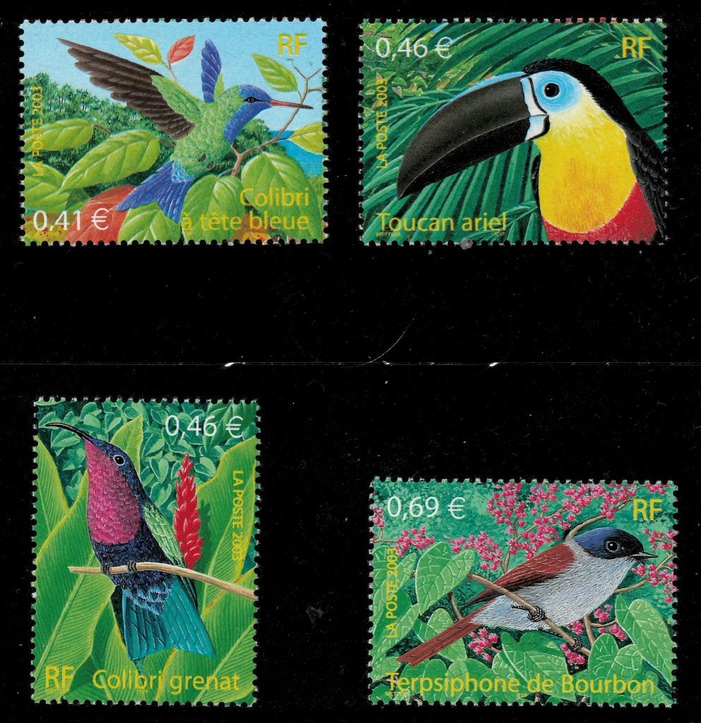 Jaar 2003 Yv 3548-3551 Série de 4 timbres Oiseaux d'Outremer, Ophalen of Verzenden, Postfris