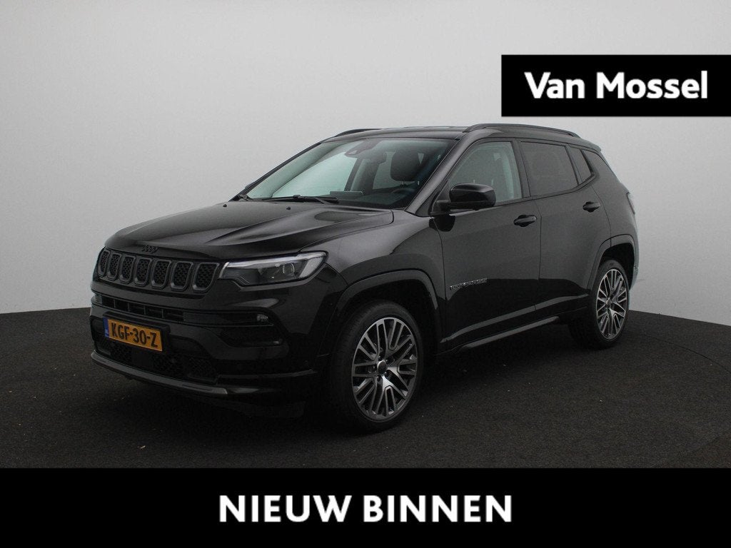 Jeep Compass 1.5T e-Hybrid Upland | Navigatie | Leder | Came, Auto's, Jeep, 12 maanden, Gebruikt, Euro 6, 4 cilinders