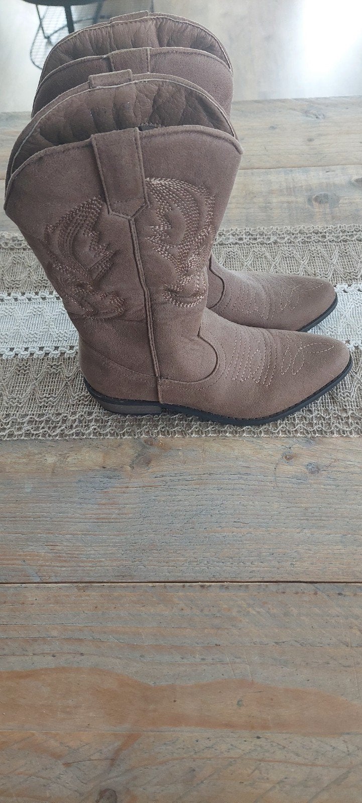 Mooie cowboy laarzen - Maat 35, Ophalen, Bruin, Lage of Enkellaarzen, Zo goed als nieuw