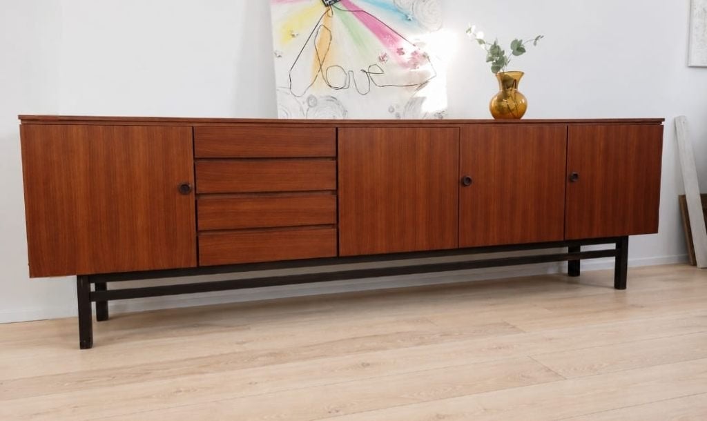 Sideboard Kommode Teak 50er 60er Mid Century Vintage, Ophalen, Gebruikt, Teakhout, 3 of 4 laden