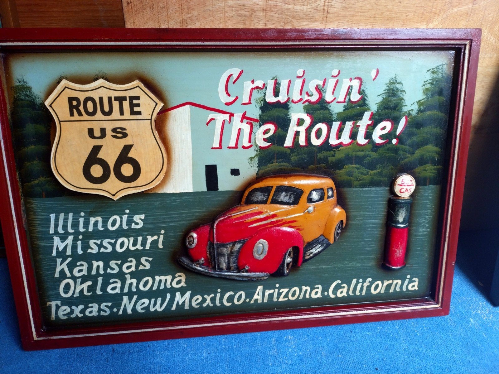 Coca Cola bord Route ,66, Verzamelen, Speldjes, Pins en Buttons, Ophalen of Verzenden, Transport