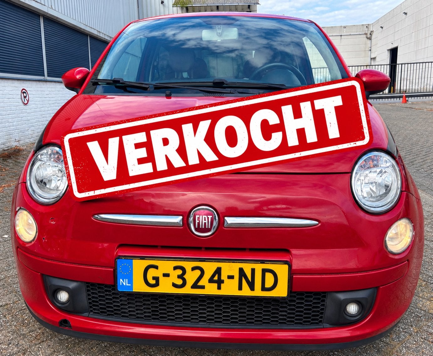 Fiat 500 1.4 16V 73KW C 2008 Rood verkocht!!!, Voorwielaandrijving, Bluetooth, 4 cilinders, 4 stoelen