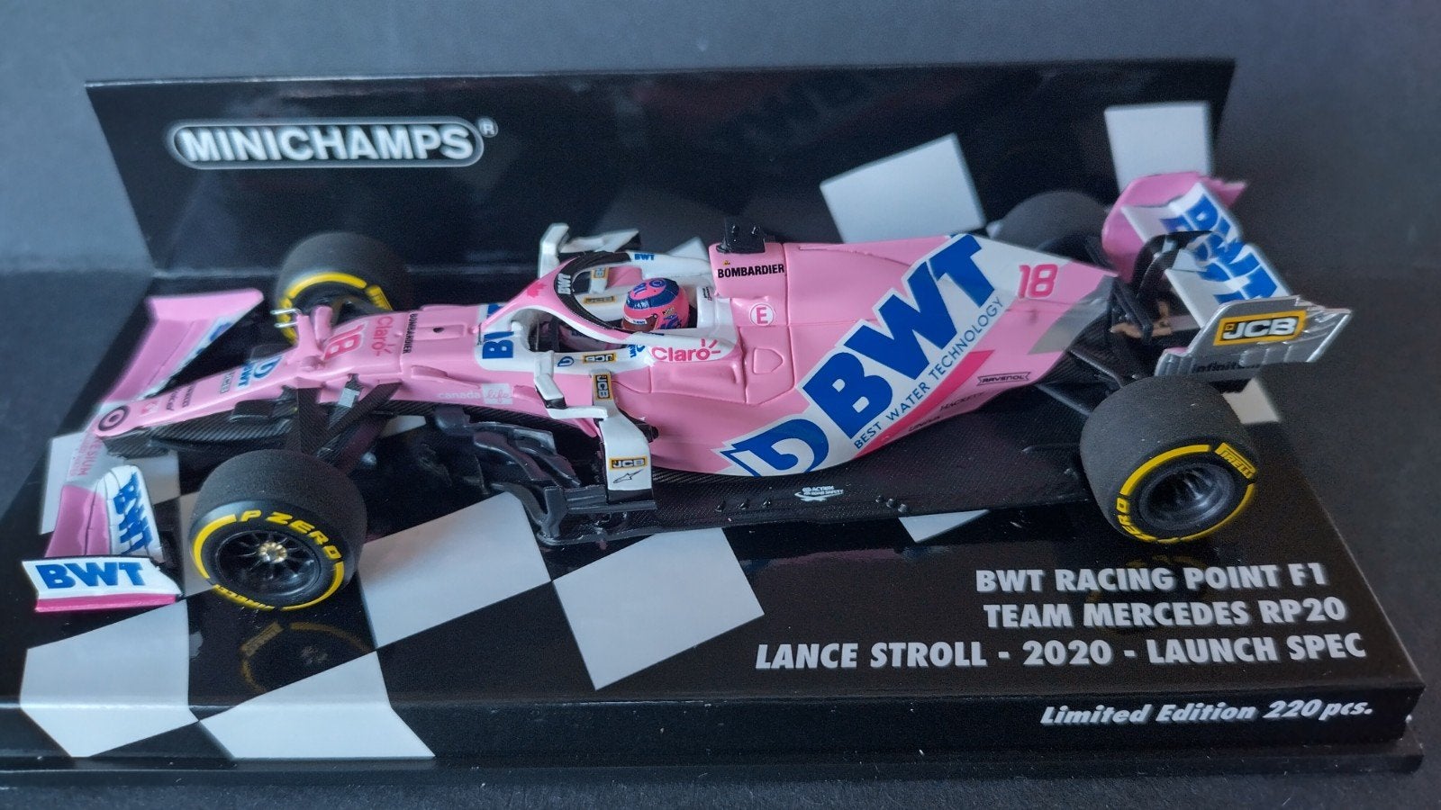 Mercedes Rp20 BWT Racing Stroll Launch 1:43 Minichamps Pol, Auto, Verzenden, ., Nieuw