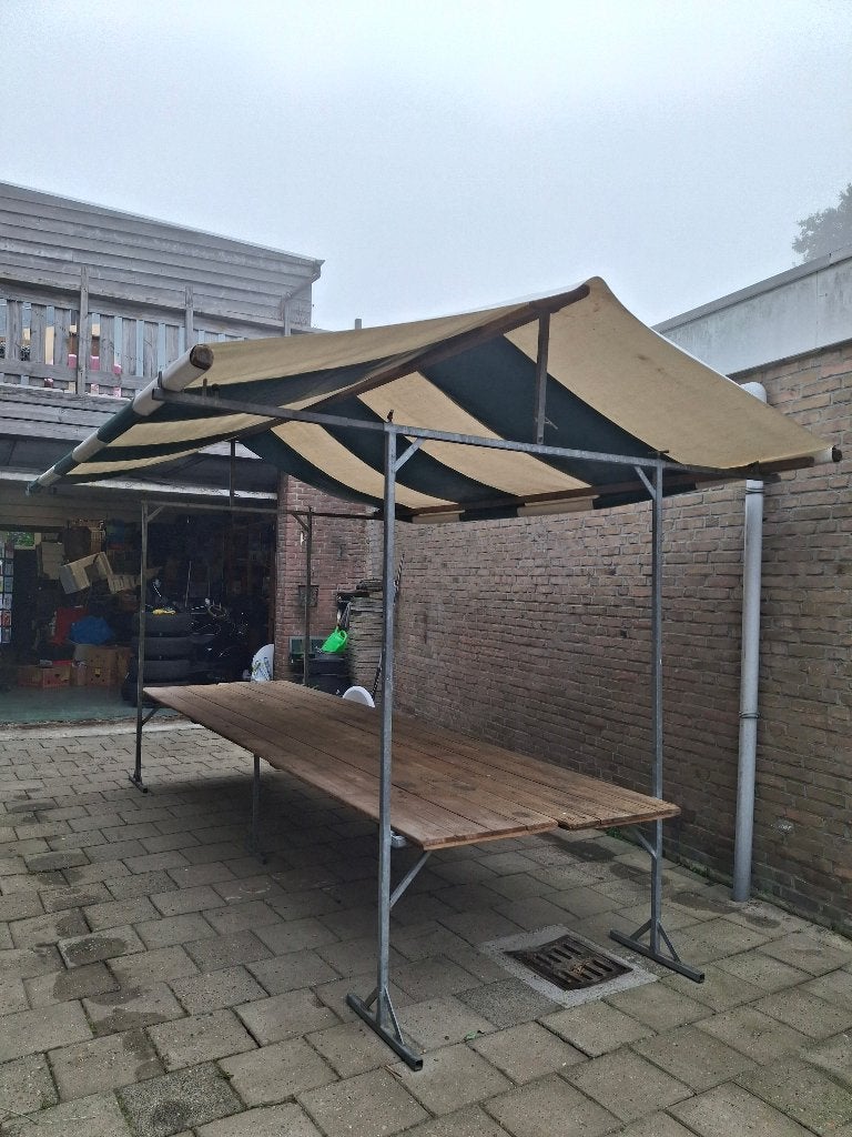 Marktkraam 4 mtr. breed, diep115 cm. werkhoogte 68 cm., Ophalen, Gebruikt