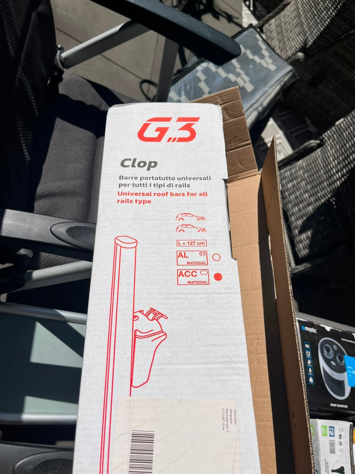 G3 CLOP dakdragers staal 130 zwart - 1x gebruikt, Ophalen, Zo goed als nieuw