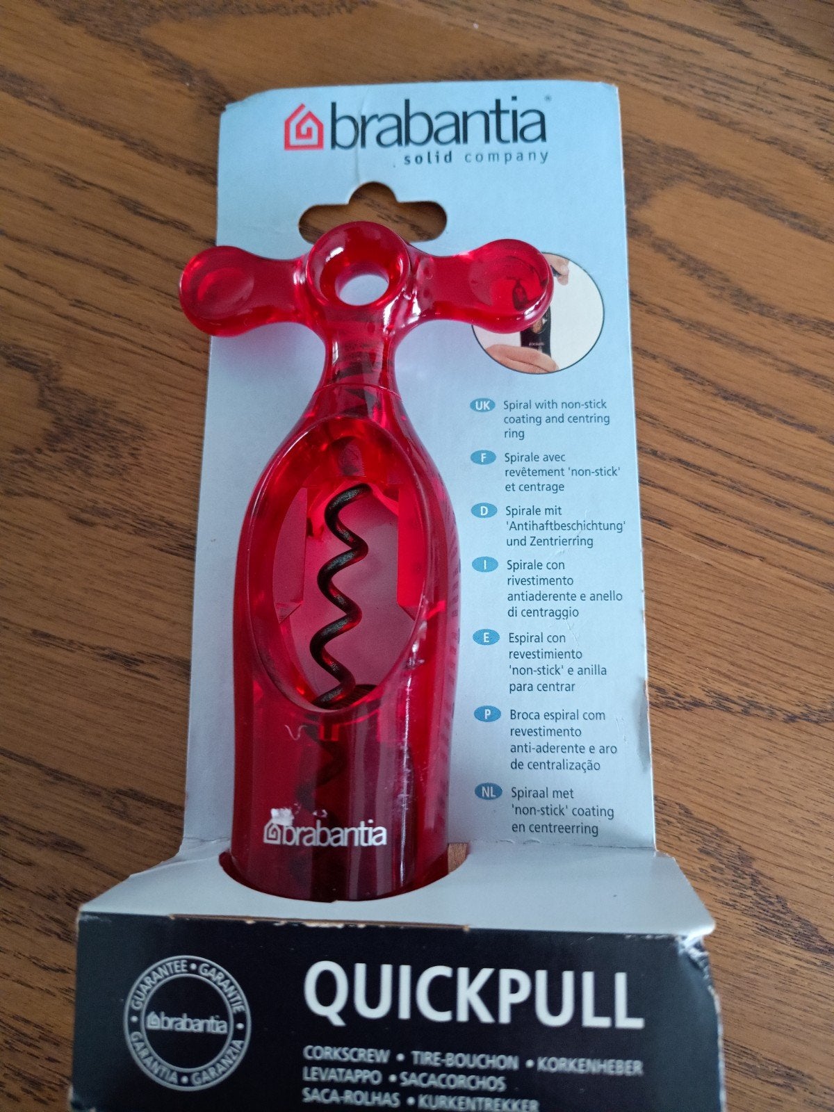 Brabantia Quickpull Kurkentrekker - Rood, Overige typen, Verzenden, Kunststof, Nieuw