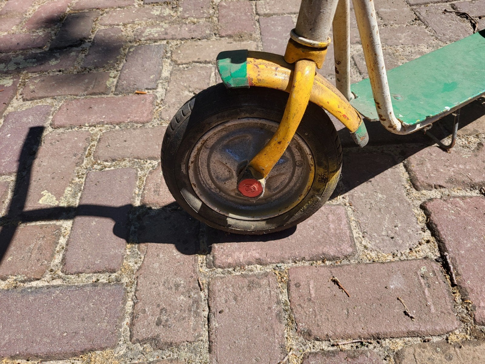 Oude step voor kinderen - Groen en geel, Ophalen, Gebruikt, Overige merken