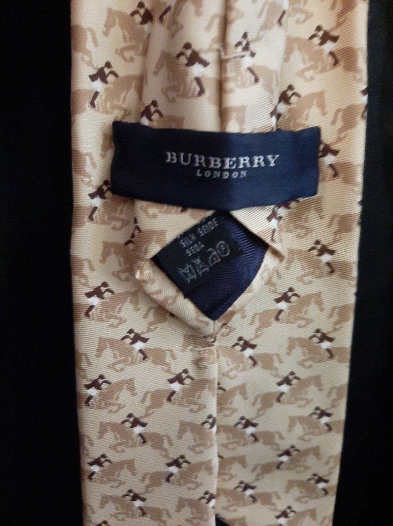 Burberry London Zijden Stropdas met Paardenprint, Kleding | Heren, Burberry London, Beige, Ophalen of Verzenden, Zo goed als nieuw