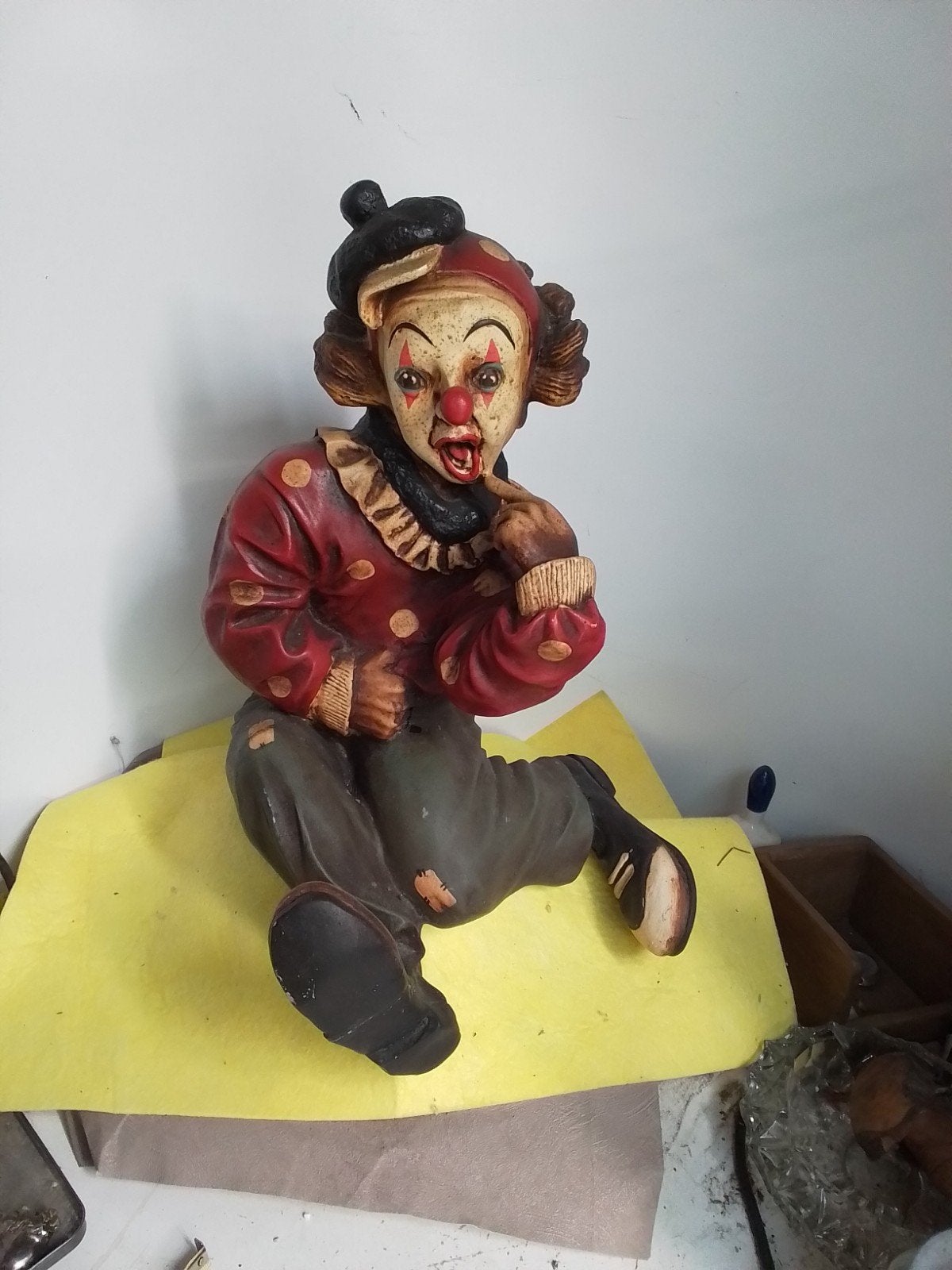 15059) mooie grote Clown  THINKING, Ophalen of Verzenden, Zo goed als nieuw, Overige typen