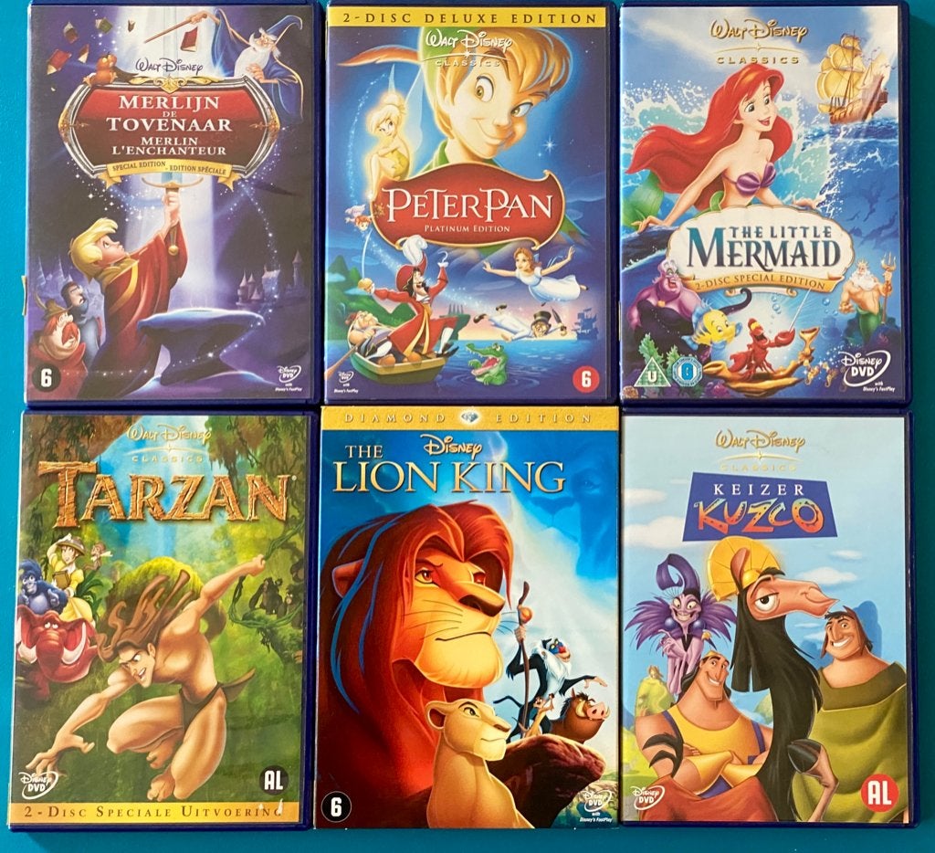 Disney - Set Van 6 Films, Cd's en Dvd's, Dvd's | Tekenfilms en Animatie, Tekenfilm, Verzenden, Zo goed als nieuw, Alle leeftijden
