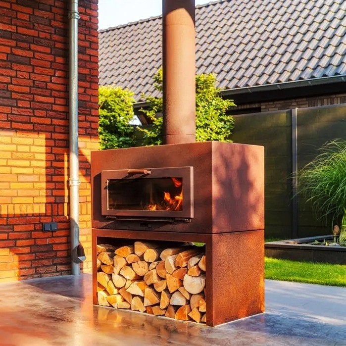 Cortenstaal buitenhaard, tuinhaard, barbecue, grill, Ophalen of Verzenden, Nieuw