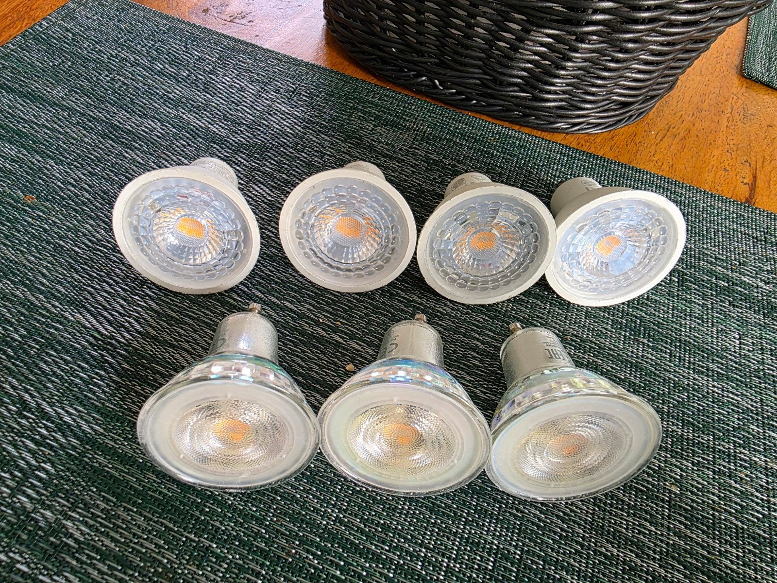 7x GU10 LED spots: 3x Philips en 4x Briloner, Led-lamp, Gebruikt, GU10, Ophalen
