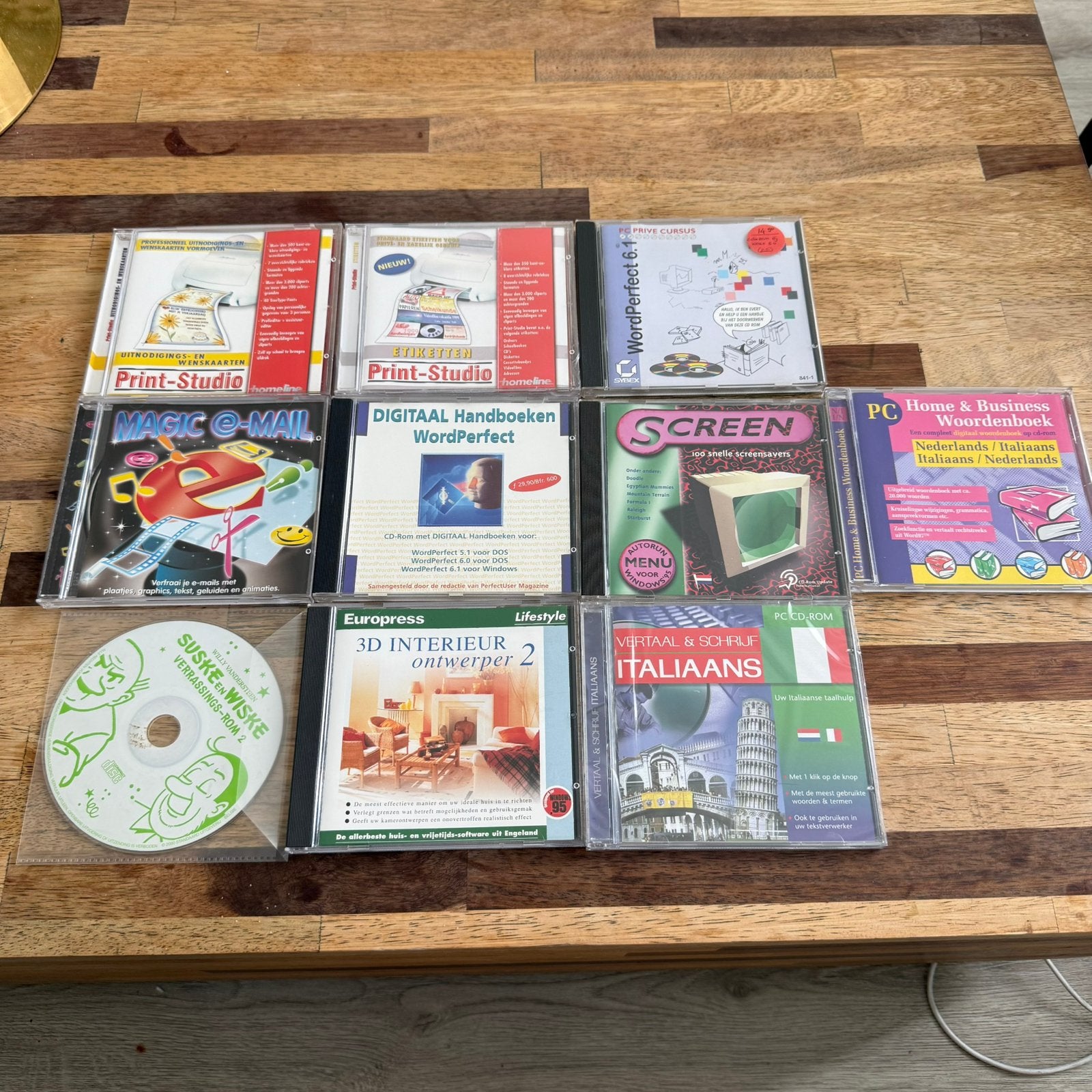 10x CD-ROMs – Print Studio / WordPerfect / 3D Design, Ophalen of Verzenden