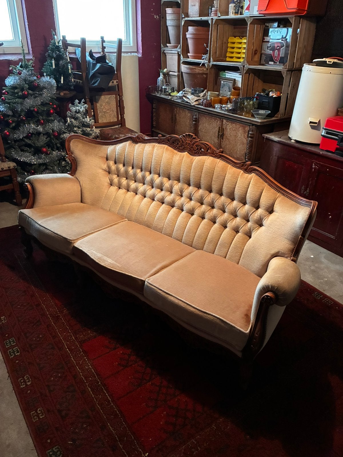 Antieke/vintage barokbank, Huis en Inrichting, Banken | Sofa's en Chaises Longues, Ophalen, 250 tot 300 cm, Gebruikt, Barok