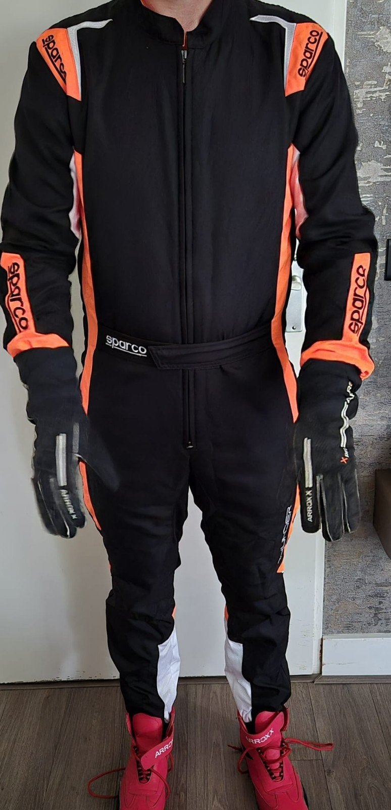 Sparco racepak met handschoenen en schoenen, Ophalen, Gebruikt