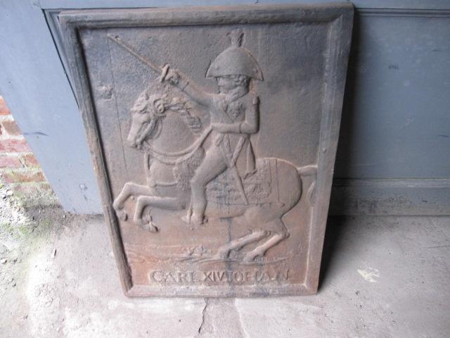 51x70cm Haardplaat paard en ruiter, ook antieke tegels, Ophalen