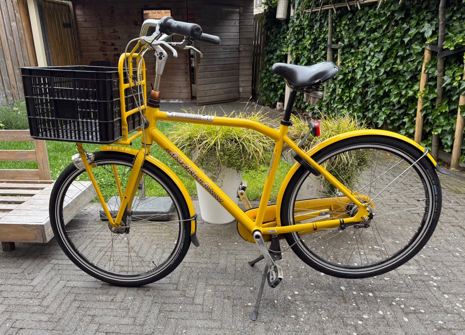 Gazelle Yellow Cab herenfiets, Fietsen en Brommers, Fietsen | Cruisers en Lowriders, Ophalen, Gebruikt, Staal, Cruiser