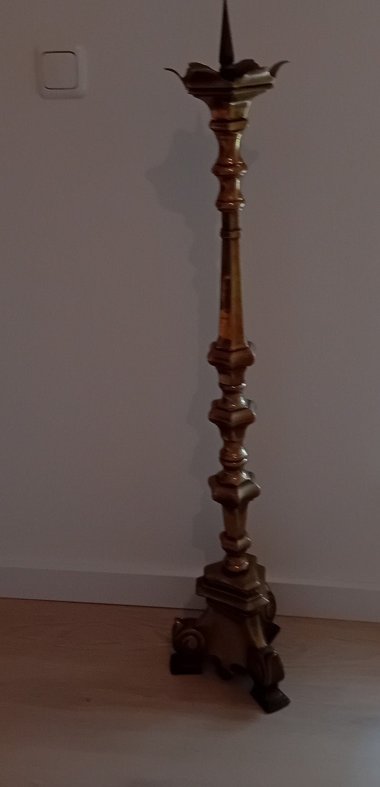 Antieke zware koperen kandelaar 105 cm hoog, Antiek en Kunst, Antiek | Kandelaars, Ophalen, Koper of Brons